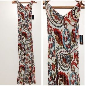 NWT 2OH Threads Jean Marie‎ Boho Paisley Maxi Dress